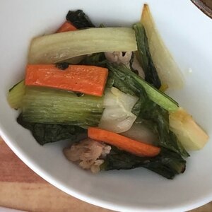 豚肉のチンゲンサイとにんじん炒め